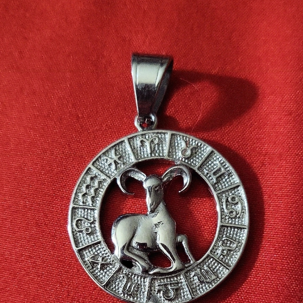 Silver Zodiac Aries Pendant